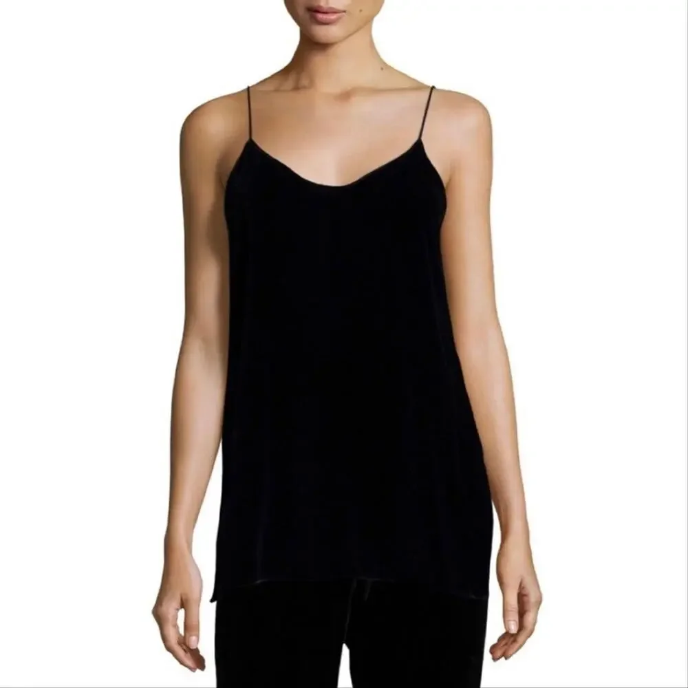Theory Odette B Fixture Matte Black Velvet Cami